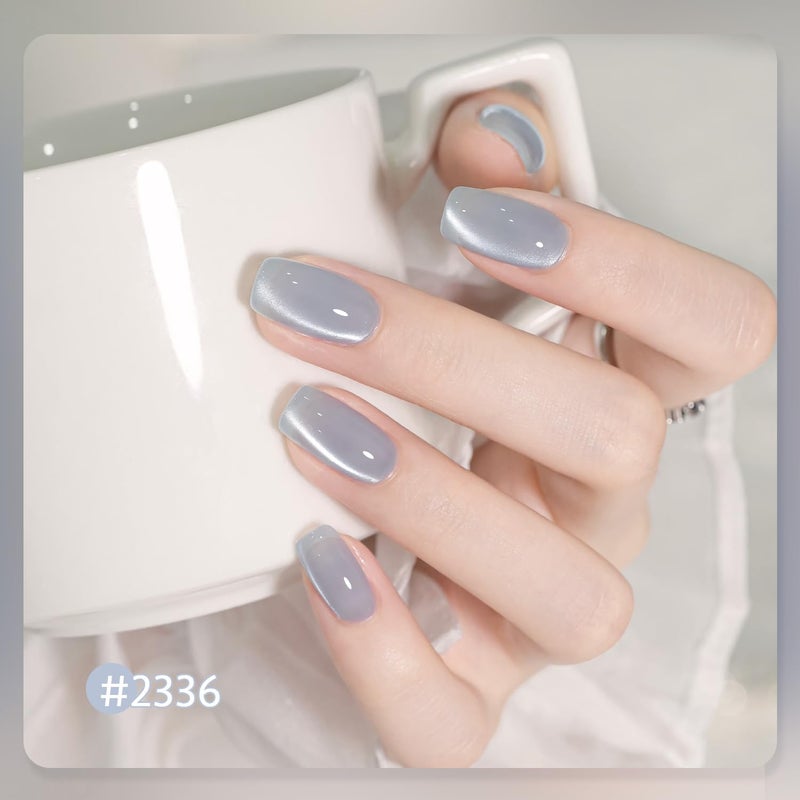 GAOY Cat Eye Gel Nail Polish Set with Magnet for Green Blue Pink Glitter Holographic Cat Eye, Salon Gel Manicure and Nail Art DIY at Home, Minty Fresh - Image 4