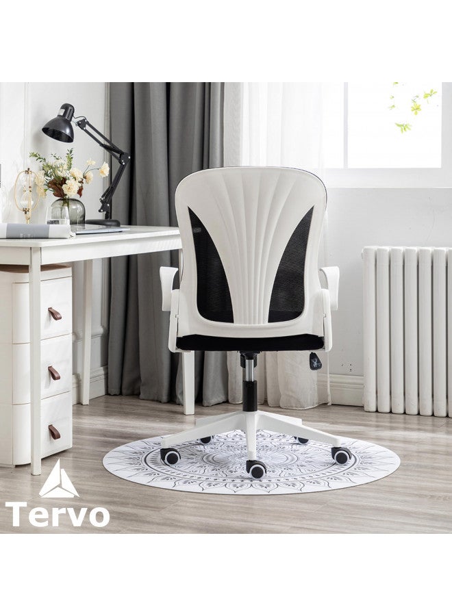 Tervo Tervo Model S | Folding Office Chair for Small Spaces | Gaming Chair for Adults & Kids | Ergonomic Mesh Computer Chair for Bedroom | Desk Chair for Home Work | (White & Black)  - Image 4