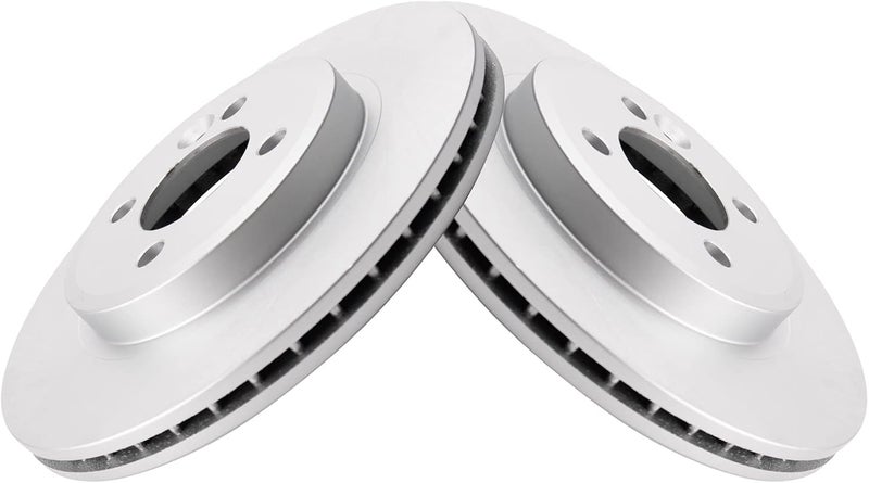 TRQ Front Brake Rotor Set G Coated Vented Compatible with 2002-2006 Mini Cooper - Image 3