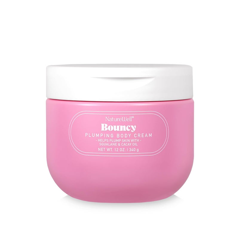 NATURE WELL Bouncy Plumping & Moisturizing Body Cream, Lightweight & Quick-Absorbing Formula to Help Visibly Firm & Smooth Skin, Scented with Tuberose, Dragonfruit, Lychee & Golden Amber, 12 Oz - Image 1