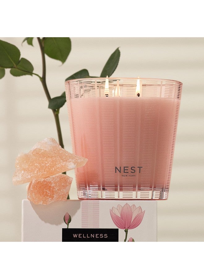Nest New York NEST New York Scented 3-Wick Candle, Himalayan Salt & Rosewater - 21.2 oz - Up to 100-Hour Burn Time - Reusable Glass Vessel  - Image 3