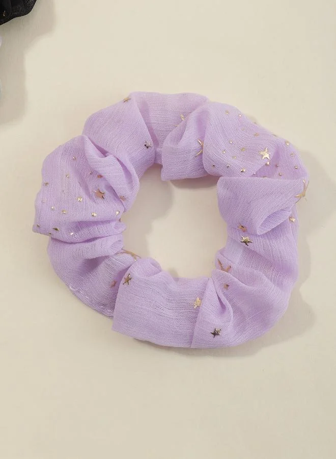 تايك تو Set of 6 - Star Print Hair Scrunchies