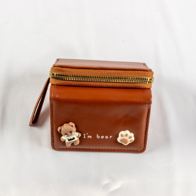 محفظة وحاملة بطاقات جلد بني تحتوي على جيوب متعددة للنقود والبطاقات - Image 5