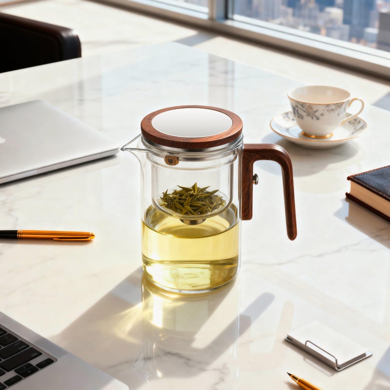MACTANO Enchant Series Glass Magic Teapot with Magnetic Infuser, Modern Personal Tea Pot for Loose Leaf Tea Visual Brewing Easy Clean - 20.29 oz - Image 5