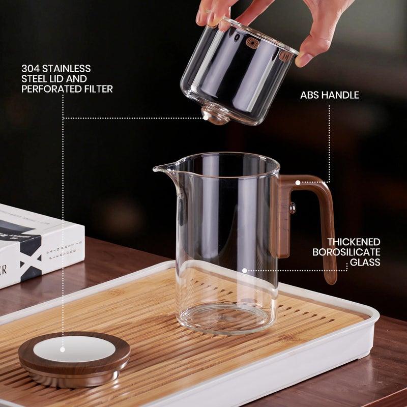 MACTANO Enchant Series Glass Magic Teapot with Magnetic Infuser, Modern Personal Tea Pot for Loose Leaf Tea Visual Brewing Easy Clean - 20.29 oz - Image 4