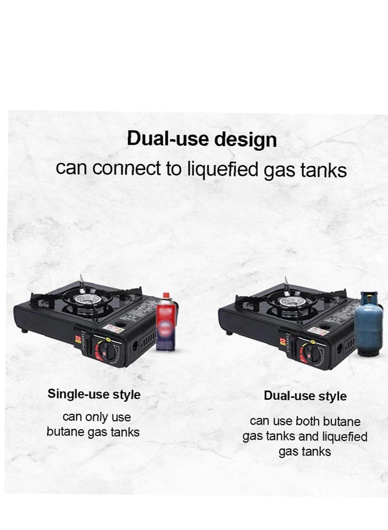 GO2CAMPS Camping Stove with 4-Piece Butane Gas Catridge -Two Way - Black/Orange/Red - Image 5