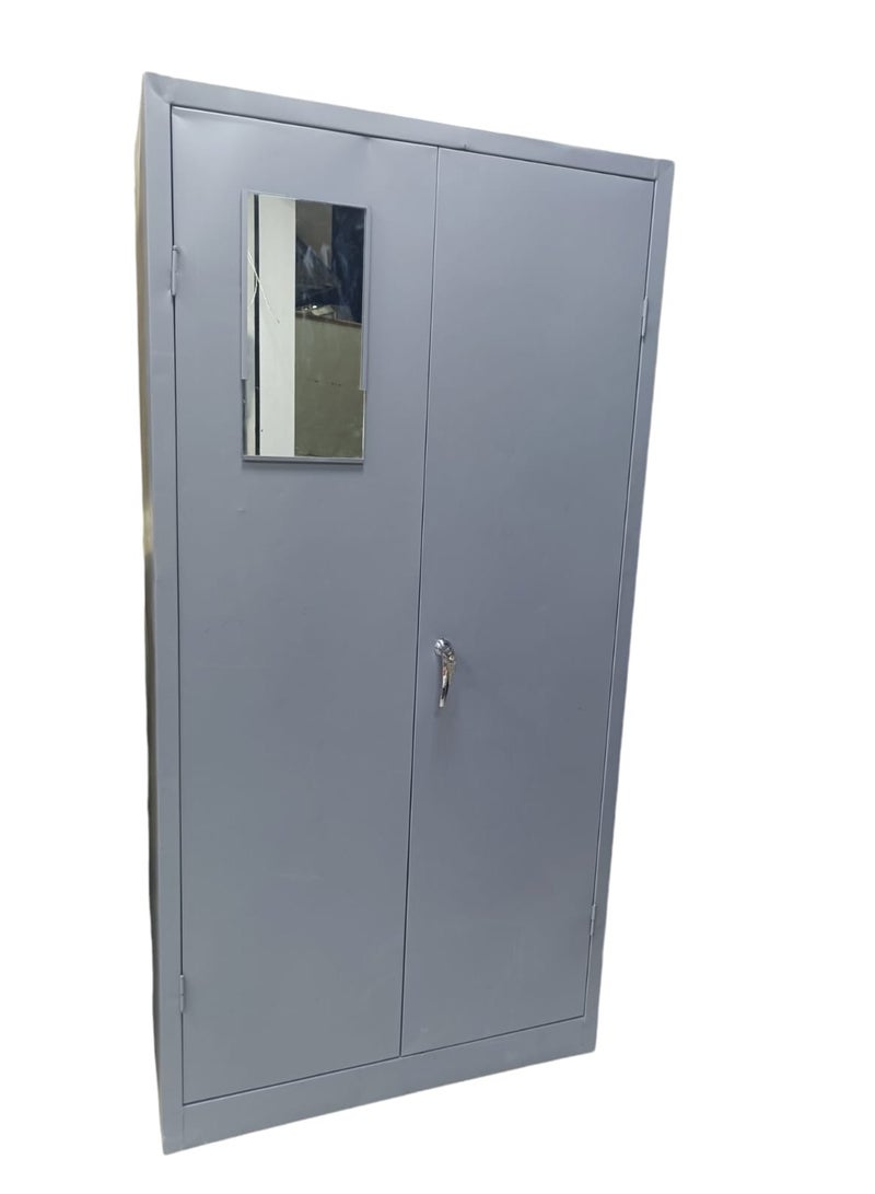 Classic gray iron wardrobe with mirror - Image 1