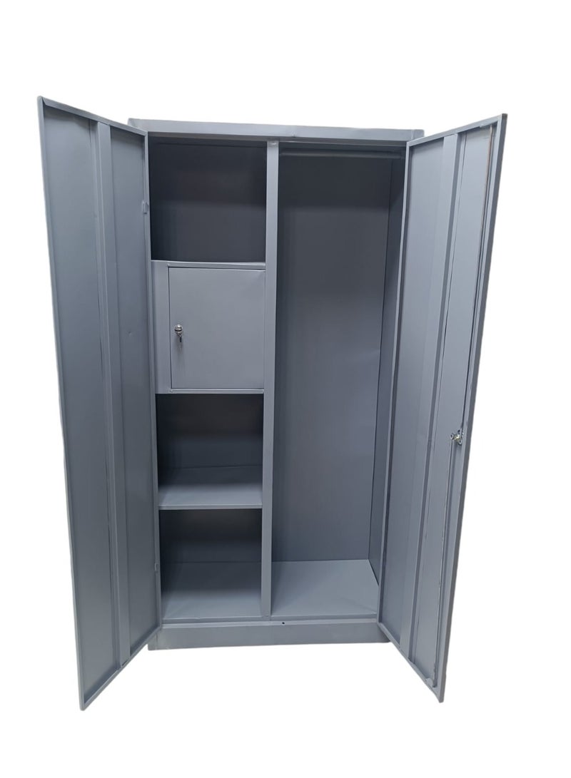 Classic gray iron wardrobe with mirror - Image 2