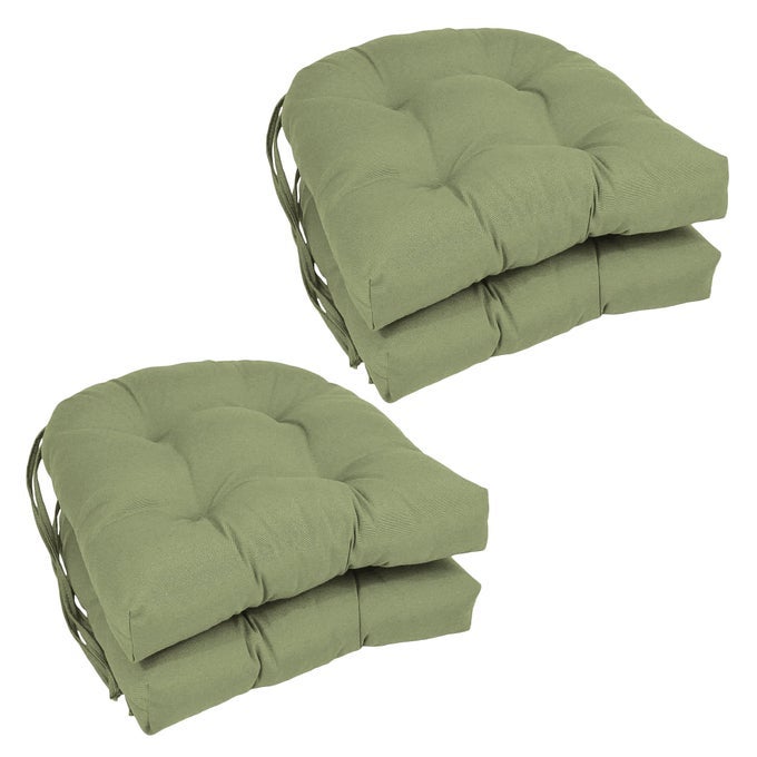 16INCH TWILL ROUNDED BACK CHAIR CUSHION 4 COUNT PACK OF 1 SAGE