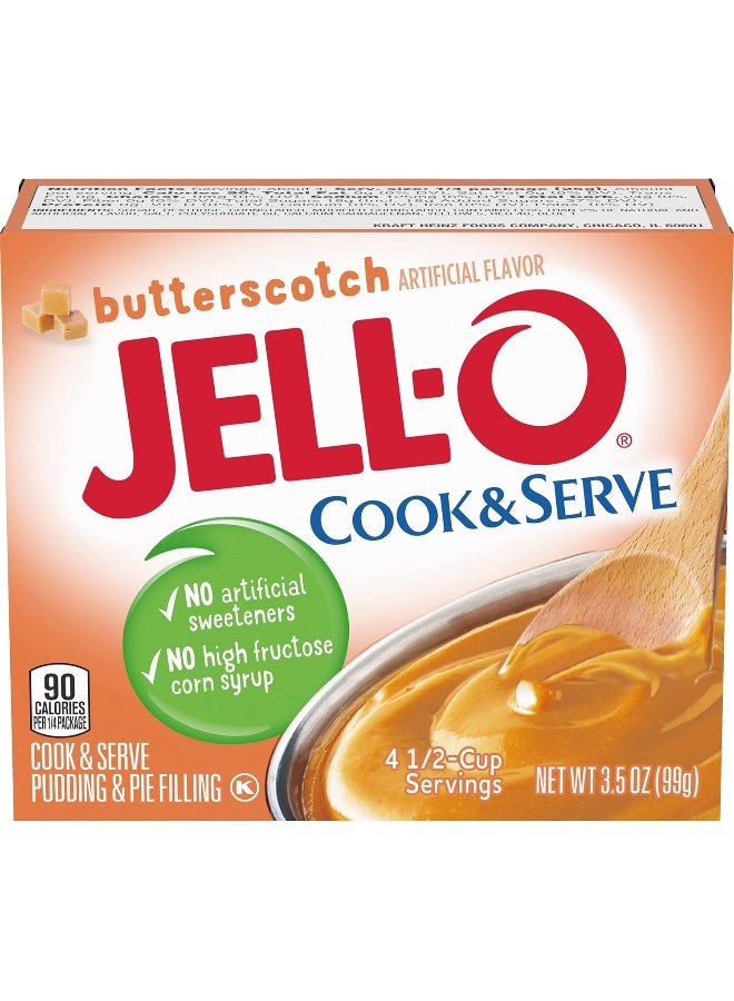 Jell-O Cook & Serve Butterscotch Pudding & Pie Filling (3.5 oz Boxes, Pack of 6) - Image 2