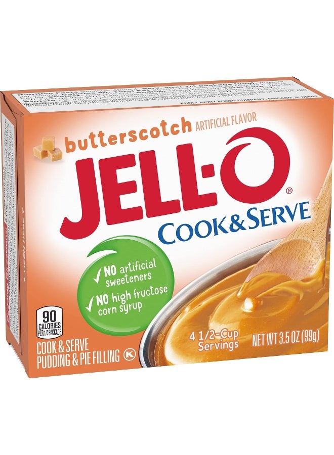 Jell-O Cook & Serve Butterscotch Pudding & Pie Filling (3.5 oz Boxes, Pack of 6) - Image 3