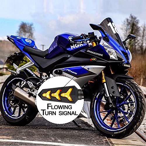 KICRY Sequential Turn Signal Motorcycle Blinkers LED Front Rear Flowing Indicators Daytime Running Light Universal Compatible with Harley Honda Kawasaki Suzuki Yamaha - Image 4