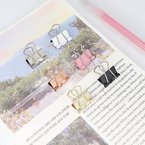 YCVIORING Pink Binder Clips, Mini Paper Clip, Small Paper Clamps 15mm (5/8 inch), 100 Pack Micro Size Office Clips for Home School and Business (Pink) - Image 5