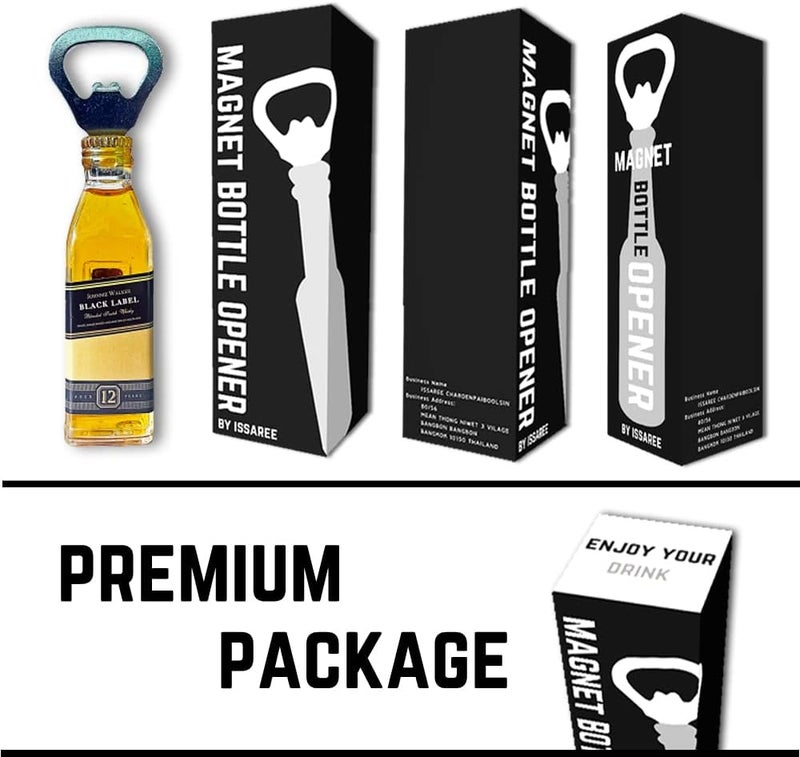 ISSAREE Magnetic Beer Bottle Opener Figure Beer Bottle Bar Refrigerator Decor Unique Birthday Gifts Collection (BLACK LABEL) - Image 3