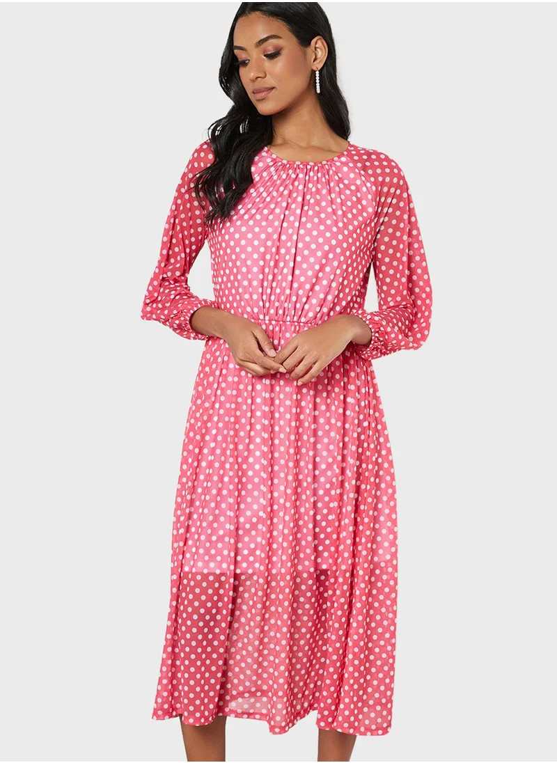 SIVVI for HANIYA Pleated Printed Dress