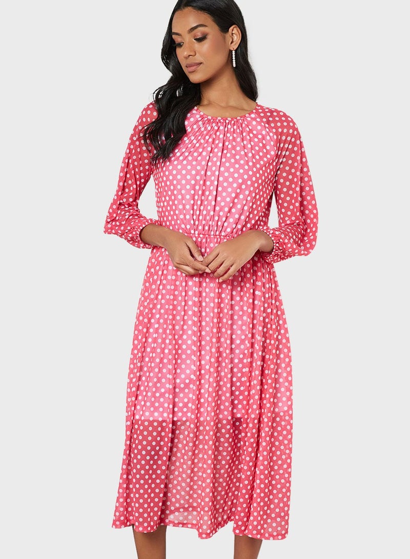 SIVVI for HANIYA Polka Dot Midi Dress - Image 4