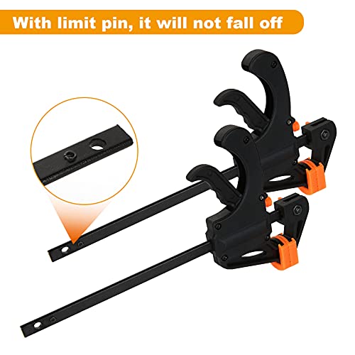 LISHINE 12 Pack 4 Inch Bar Clamps for Woodworking Quick Grip Clamps Trigger Clamp One Handed Ratchet Clamp, Mini Small Bar Clamps for Craft Wood Clamps for Gluing - Image 5