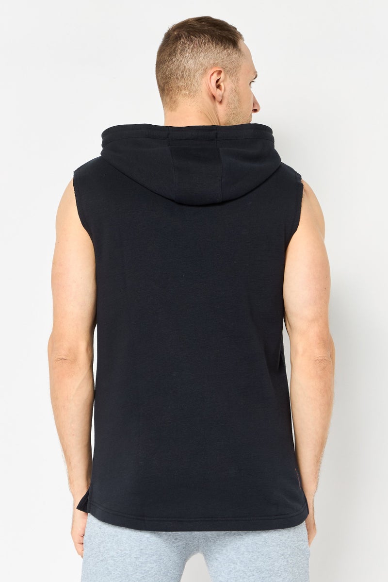 UNDER ARMOUR Men Loose Fit Sleeveless Training Hoodie, Black - Image 4