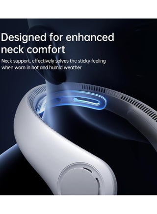 JISULIFE Portable Neck Fan 4 - 5000mAh, Neckbrace Personal Hands Free, 5 Speed Gears Adjustment, Wearable Bladeless Quiet Rechargeable for Outdoor Indoor, Gifts for Women Men-  Grey - view 2