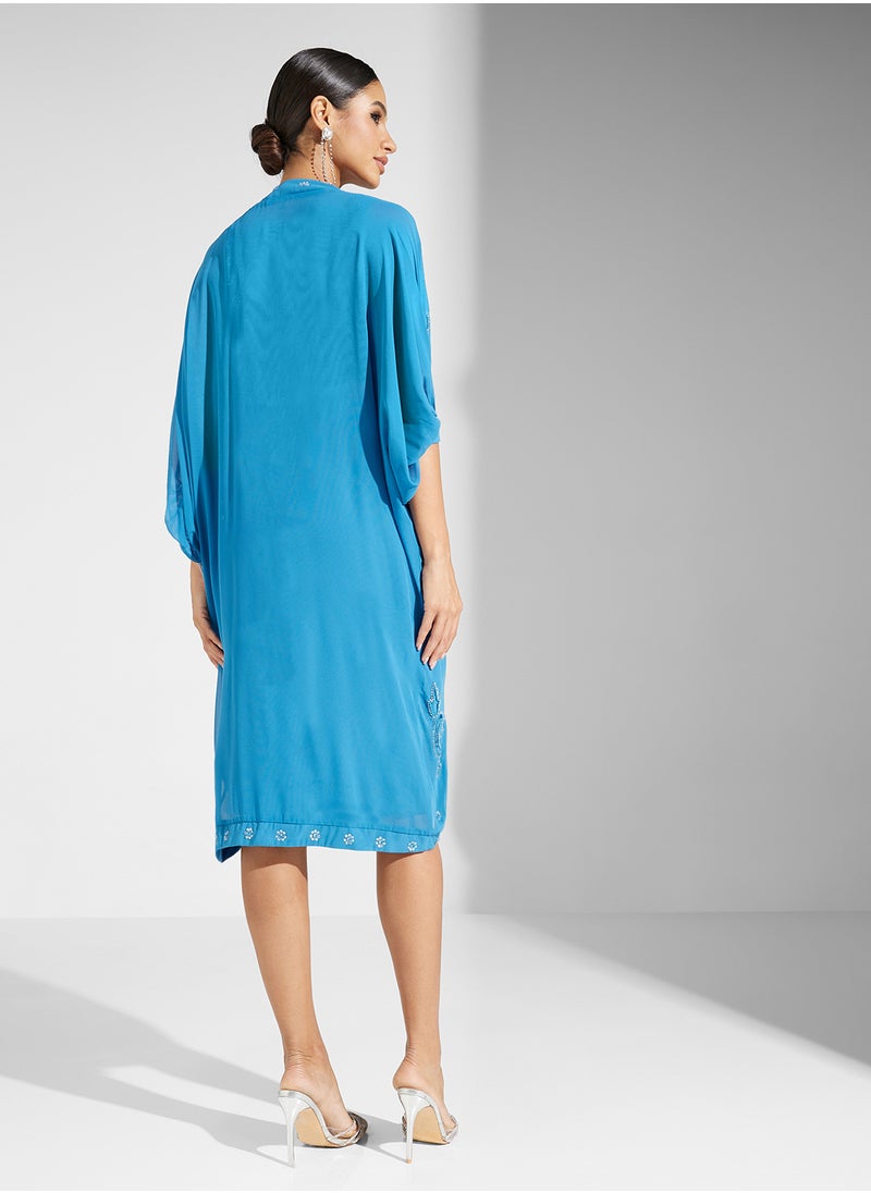 Frock and Frill 3 Pack Embellished Top & Skirt & Oversized Shrug Set  - Image 2