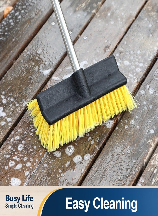 Yocada Deck Brush with 4-Section Extendable Handle Floor Scrub Brush Soft &Medium Bristles Non-Slip Grip for Outdoor Deck Patio Bathroom Garage Concrete Cleaning 53.89 Inch - Image 5
