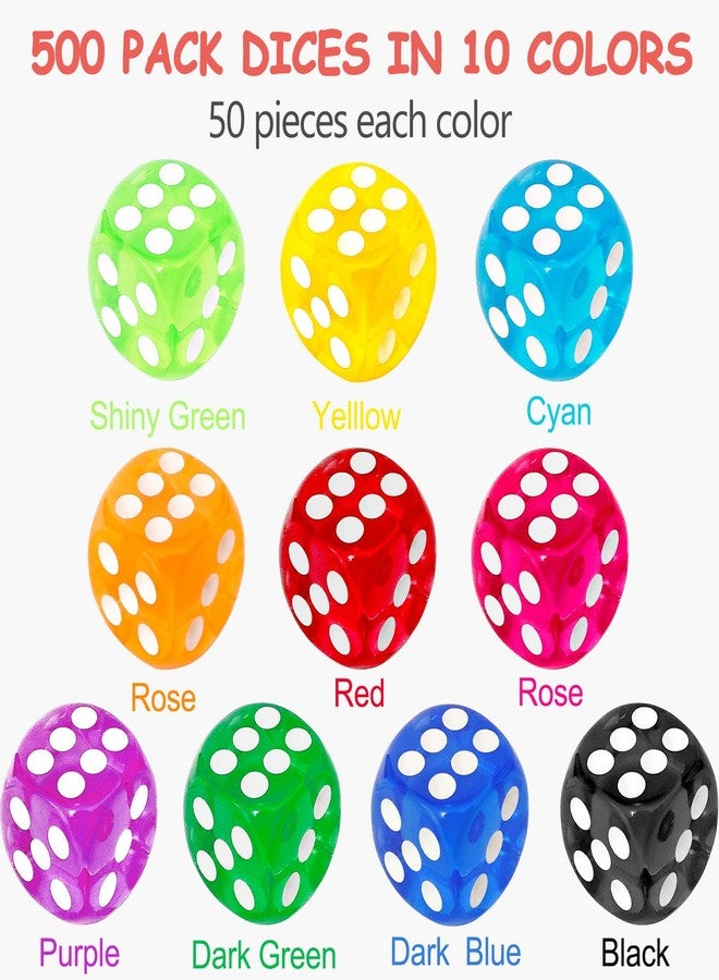 Beieverluck 100 Pieces Colored Dice Bulk Set 14 MM 6 Sided Standard Dices for Classroom Teaching Board Game Playing and Rolling, 10 Colors - Image 2