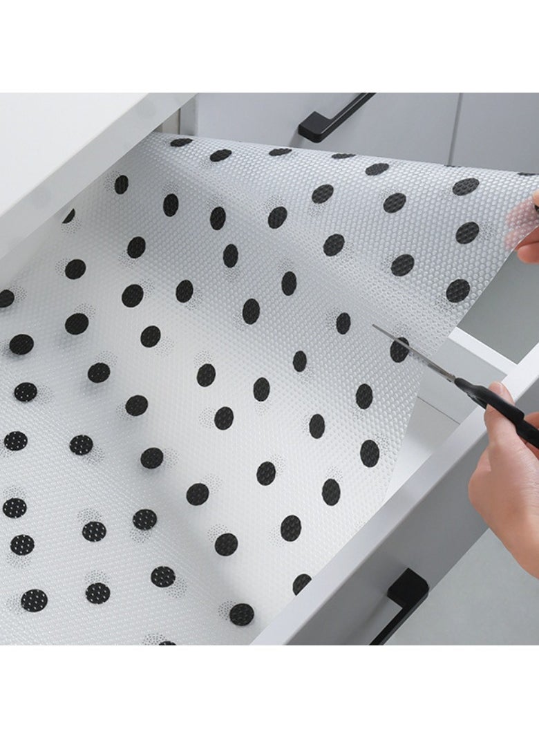 Mistyblue 2 Rolls Shelf Liner Drawer Liner Mats, MISTYBLUE Non Adhesive Waterproof Roll, Non Slip Washable Reusable Kitchen Cabinet Liners for Fridge, Dresser, Cupboard and Pantry ( Polka Dot 17.7 * 47inch)  - Image 1