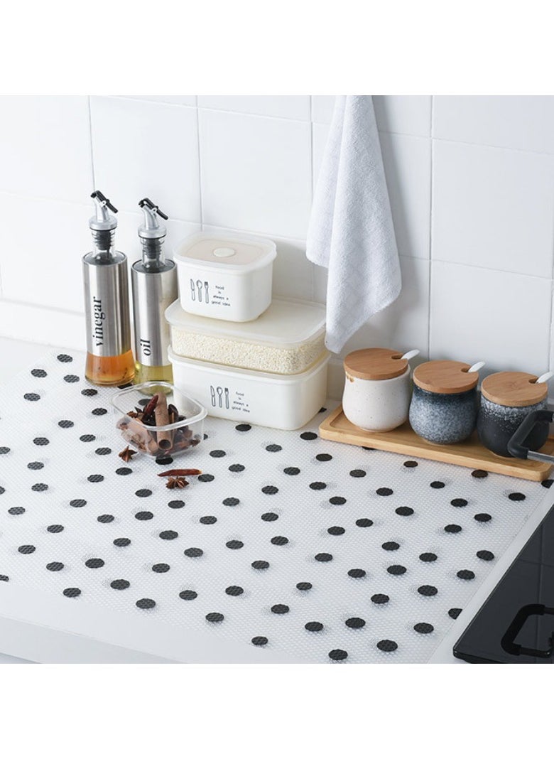Mistyblue 2 Rolls Shelf Liner Drawer Liner Mats, MISTYBLUE Non Adhesive Waterproof Roll, Non Slip Washable Reusable Kitchen Cabinet Liners for Fridge, Dresser, Cupboard and Pantry ( Polka Dot 17.7 * 47inch)  - Image 2