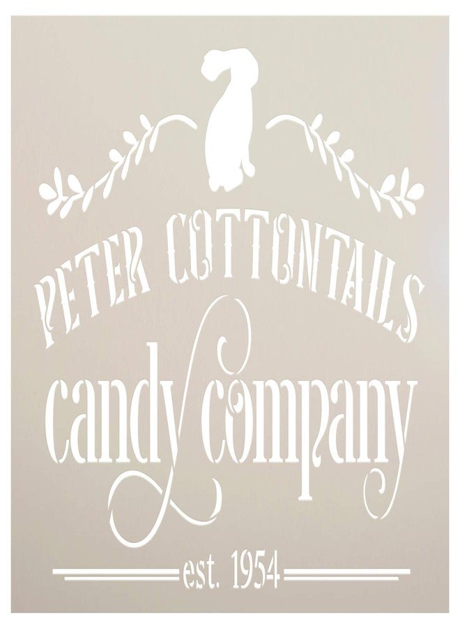 Studio R 12 Peter Cottontails Candy Company Stencil with Bunny by StudioR12 | DIY Fun Spring Home Decor | Easter Rabbit Word Art | Paint Farmhouse Wood Sign | Reusable Mylar Template | Select Size (12 x 8 inch) - Image 1