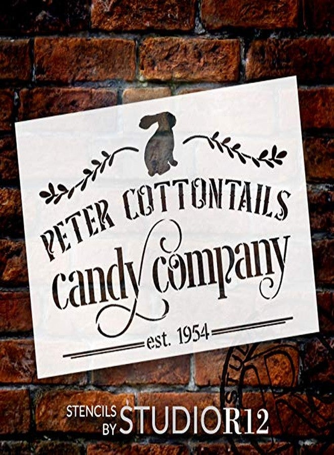 Studio R 12 Peter Cottontails Candy Company Stencil with Bunny by StudioR12 | DIY Fun Spring Home Decor | Easter Rabbit Word Art | Paint Farmhouse Wood Sign | Reusable Mylar Template | Select Size (12 x 8 inch) - Image 2