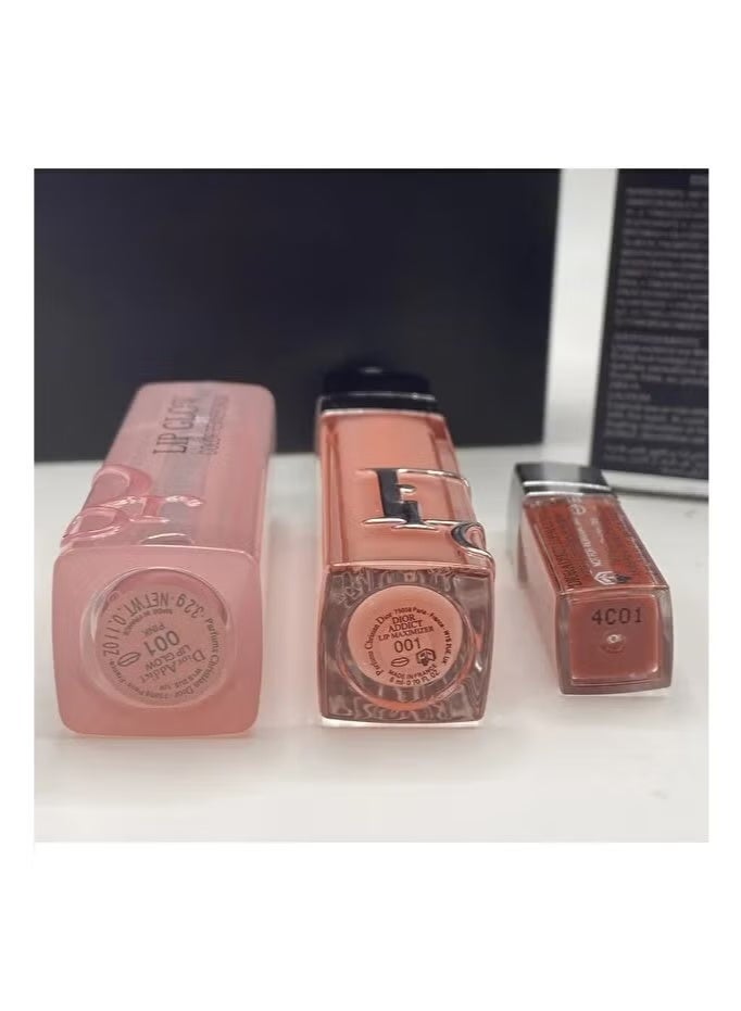 Dior Rouge مجموعة ديور أديكت 3 قطع (001 وردي) لمسة شفاه، مكثف شفاه وضروريات الشفاه المصغرة - Image 4