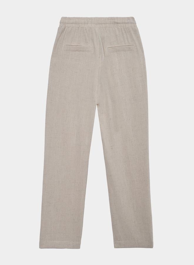Styli Boys Beige Linen Drawstring Pants - Image 2