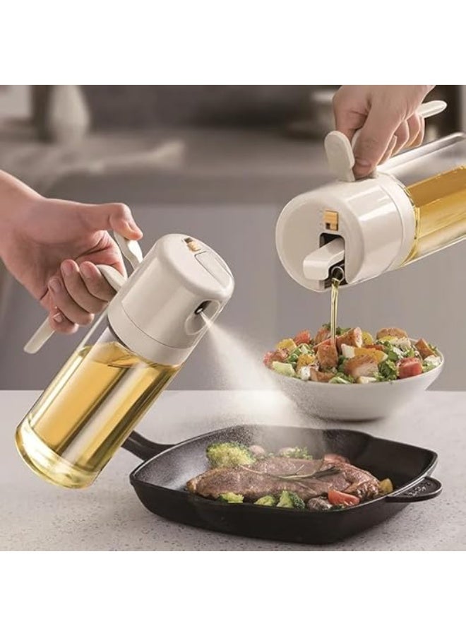 DUNISO 2 in 1 Oil Dispenser Bottle for Kitchen, Oil Spray Bottle, Automatic Cap Dispenser and Olive Oil Sprayer, Leak proof，for Air Fryer, Cooking, Frying, Salad, BBQ, Baking, Grill，550ml - Image 4
