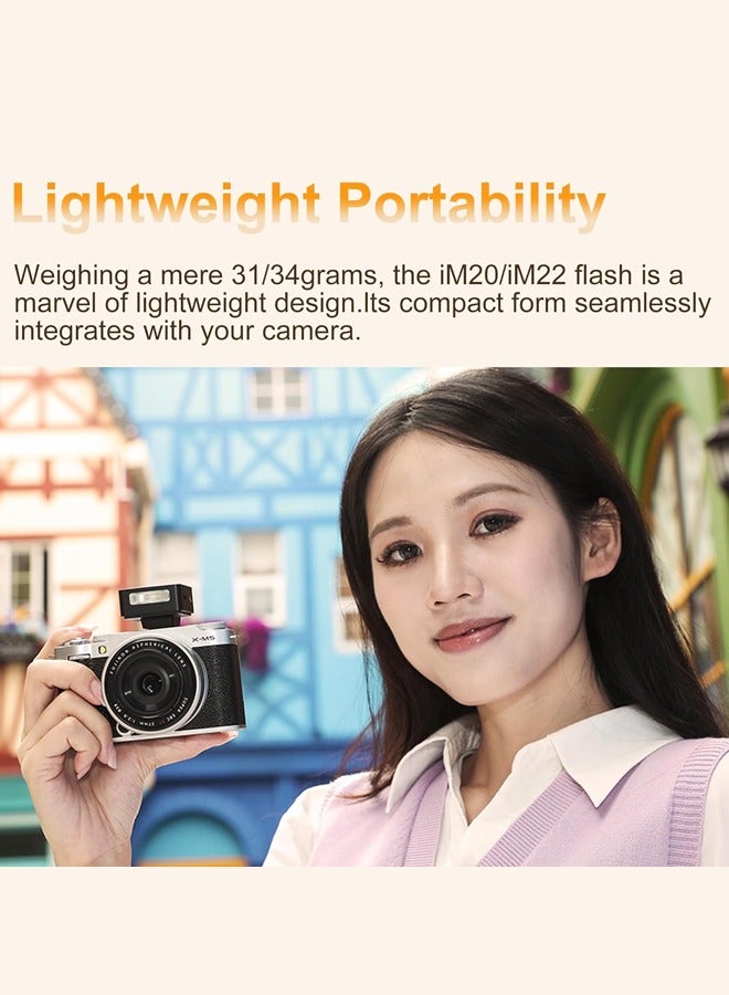 Godox Godox iM20 Camera Flash, USB C Charging Built-in Battery with 5 Levels Flash Power for Canon/Sony/Fuji/Nikon/Panasonic/Olympus, for Cameras with Single-Contact Hotshoe - Image 3