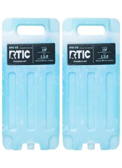 RTIC Refreezable Reusable Cooler Ice Packs Cold Ice Chest Pack Long-Lasting with Break-Resistant Design, for Food and Drink, Perfect for Travel and Storage, Large (2 Pack)
