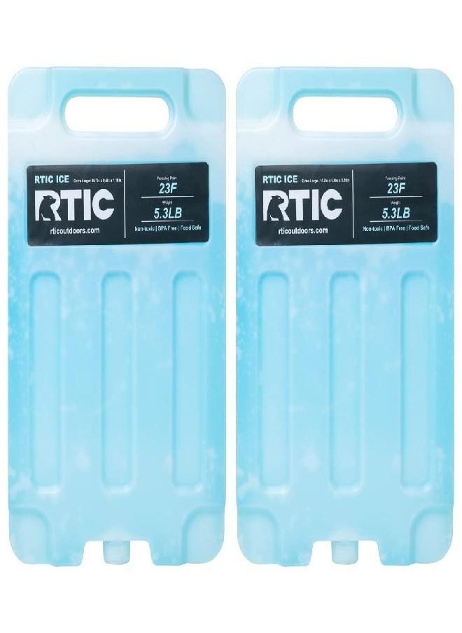 RTIC - RTIC Refreezable Reusable Cooler Ice Packs Cold Ice Chest Pack Long-Lasting with Break-Resistant Design, for Food and Drink, Perfect for Travel and Storage, Large (2 Pack) - Image 1