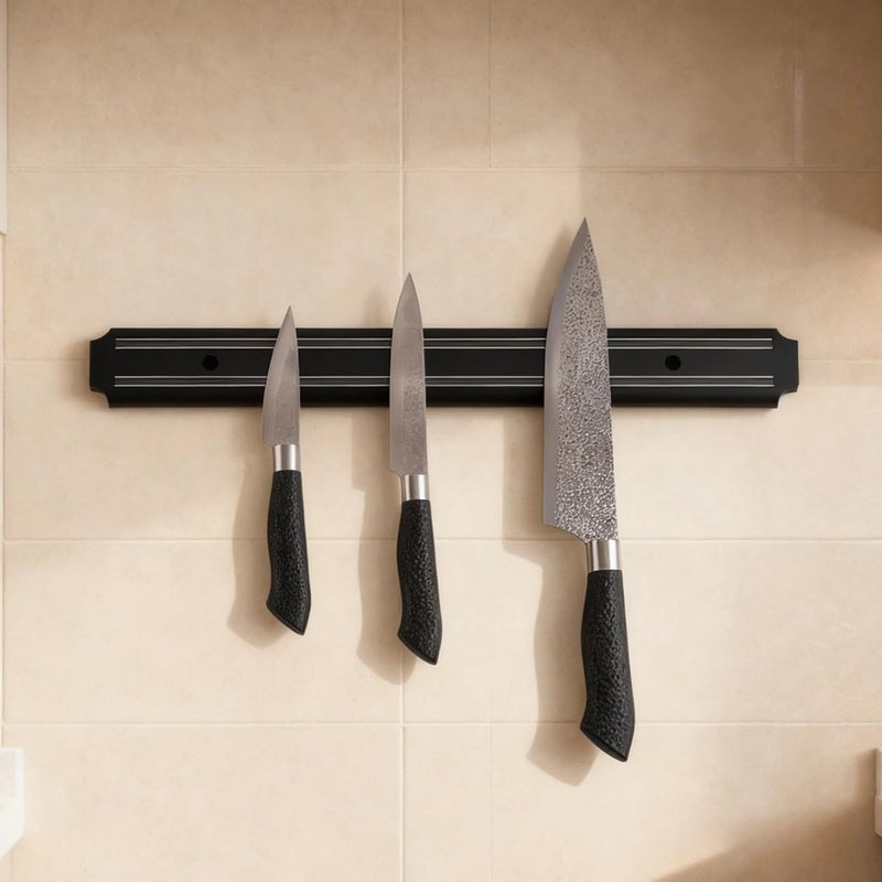 4 Pcs Black Plastic Griddle Tool Holder, 13 in Utensil Rack, Attachment Force Tool Strip, Kitchen Accessories, with Screws - Image 2