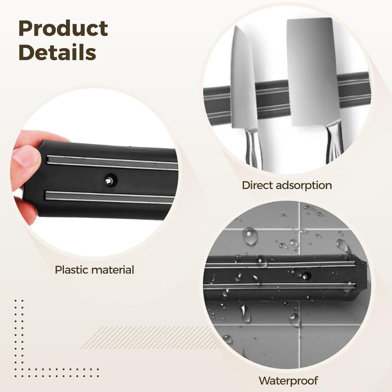 4 Pcs Black Plastic Griddle Tool Holder, 13 in Utensil Rack, Attachment Force Tool Strip, Kitchen Accessories, with Screws - Image 3