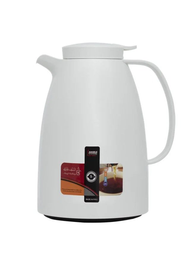 LEEMA thermos, 2 litres, compressor, thermal glass inner container, plastic outer shell - white - Image 2
