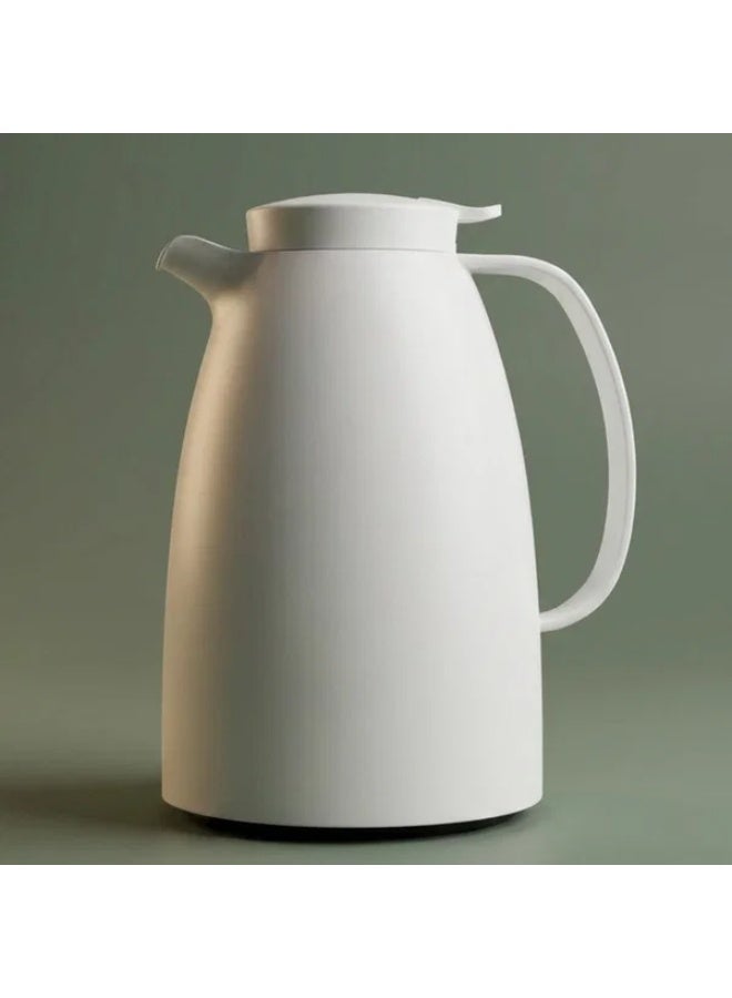 LEEMA thermos, 2 litres, compressor, thermal glass inner container, plastic outer shell - white - Image 1