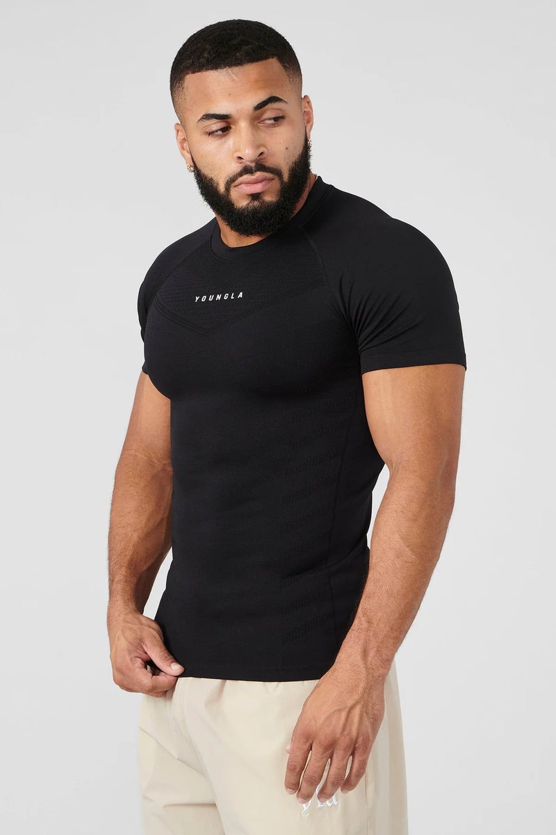 Youngla Men'S T-Shirt Sports Fitness Quick-Drying Breathable Stretch Fitness Clothes Jogger Outdoor Running Basketball Clothes - Image 1