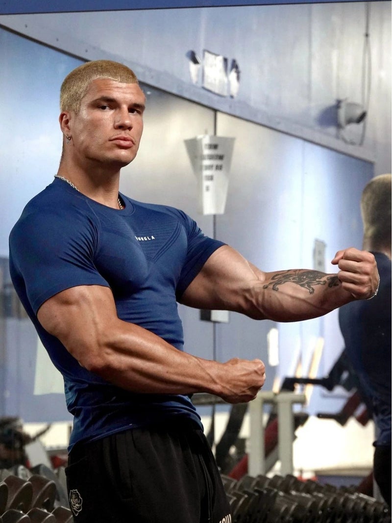 Youngla Men'S T-Shirt Sports Fitness Quick-Drying Breathable Stretch Fitness Clothes Jogger Outdoor Running Basketball Clothes - Image 4