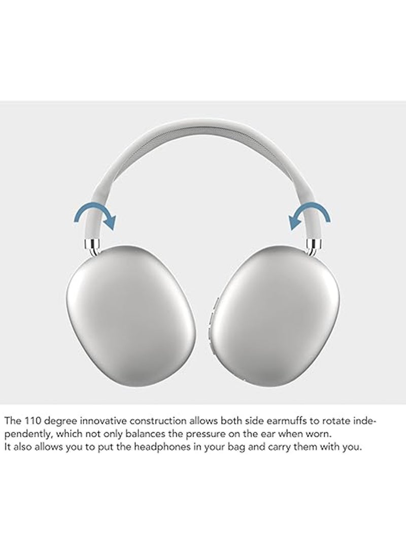 Wireless Bluetooth Noise Cancelling Headphones, On-Ear Headset, Long Battery Life, Comfortable to Wear, White - Image 2