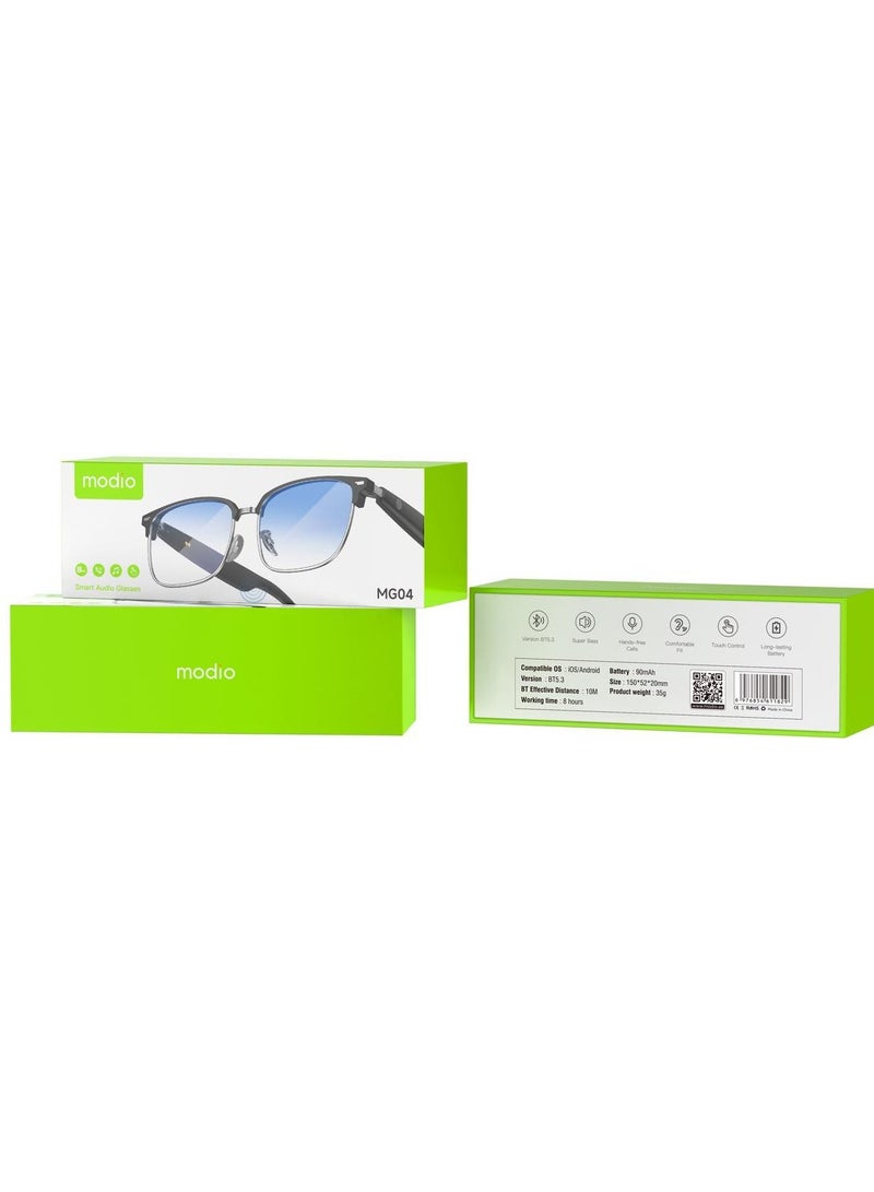 Modio MG04 Smart Audio Glasses with Super Bass, HD Sound, Touch Control, Bluetooth Connectivity & Long-Lasting Battery - Image 2