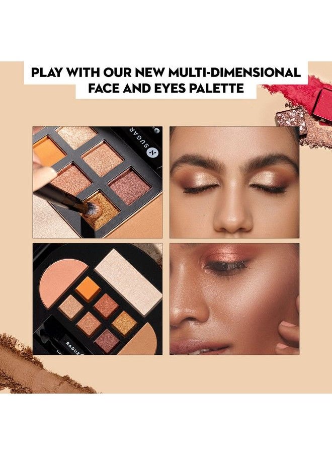 SUGAR Cosmetics Contour De Force Eyes And Face Palette 01 Warm Win ; Intense Pigmented Long Lasting & Smudgeproof ; Vegan & Crueltyfree ; Multicolor 20.3 Grams  - Image 4