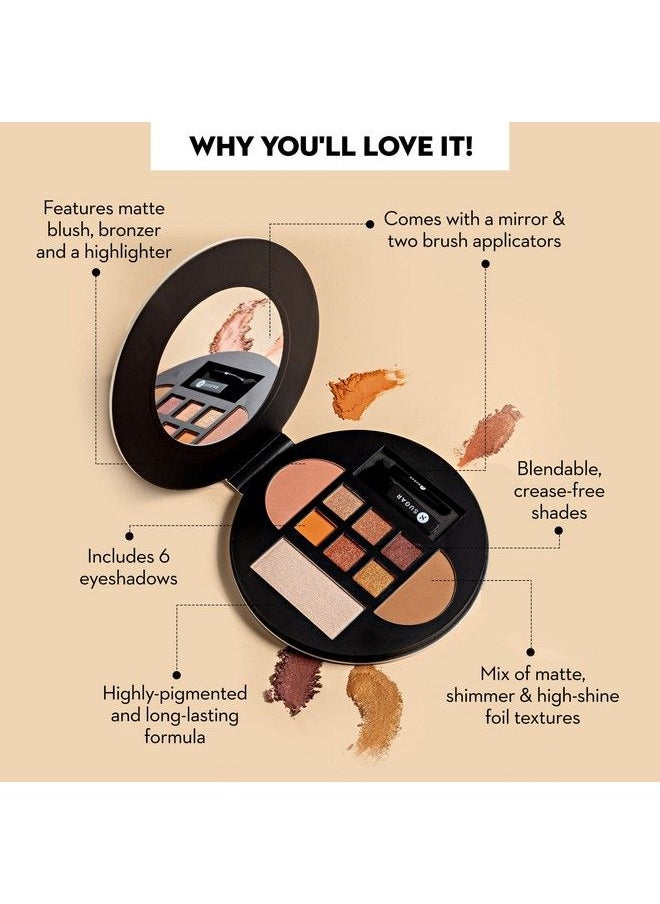 SUGAR Cosmetics Contour De Force Eyes And Face Palette 01 Warm Win ; Intense Pigmented Long Lasting & Smudgeproof ; Vegan & Crueltyfree ; Multicolor 20.3 Grams  - Image 3