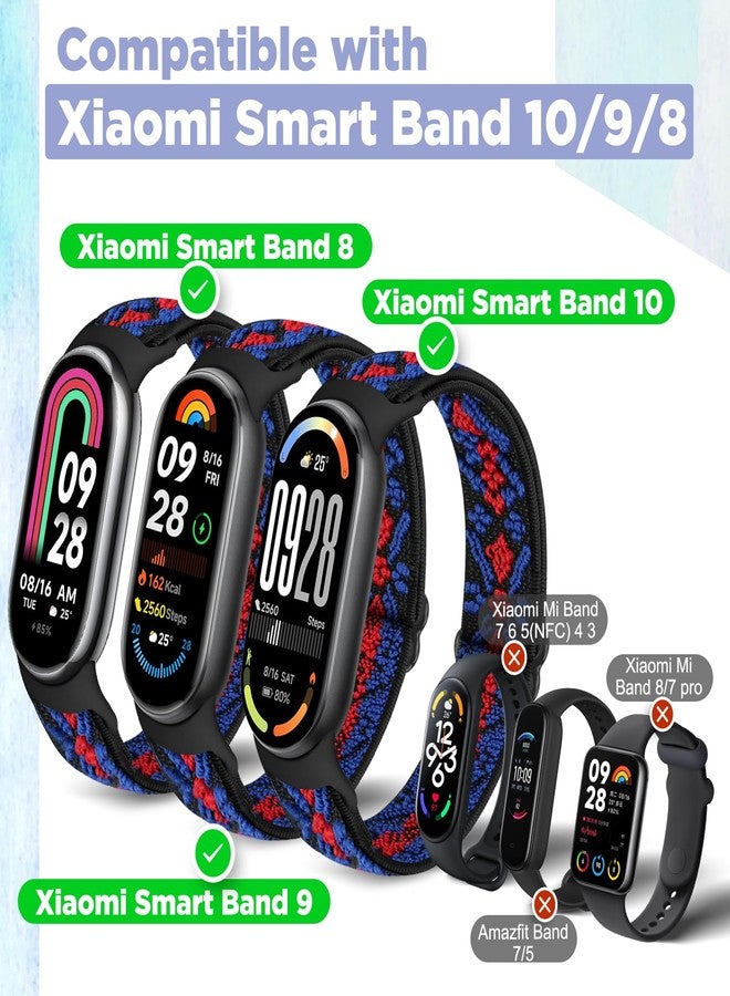 Bcuckood - Elastic Bands Compatible with Xiaomi Mi Band 8, Elastic Solo Loop Soft Nylon Elastic Strap Replacement Bracelet for Xiaomi Mi Band 8 Women Menï¼œ3 PCS - Image 2