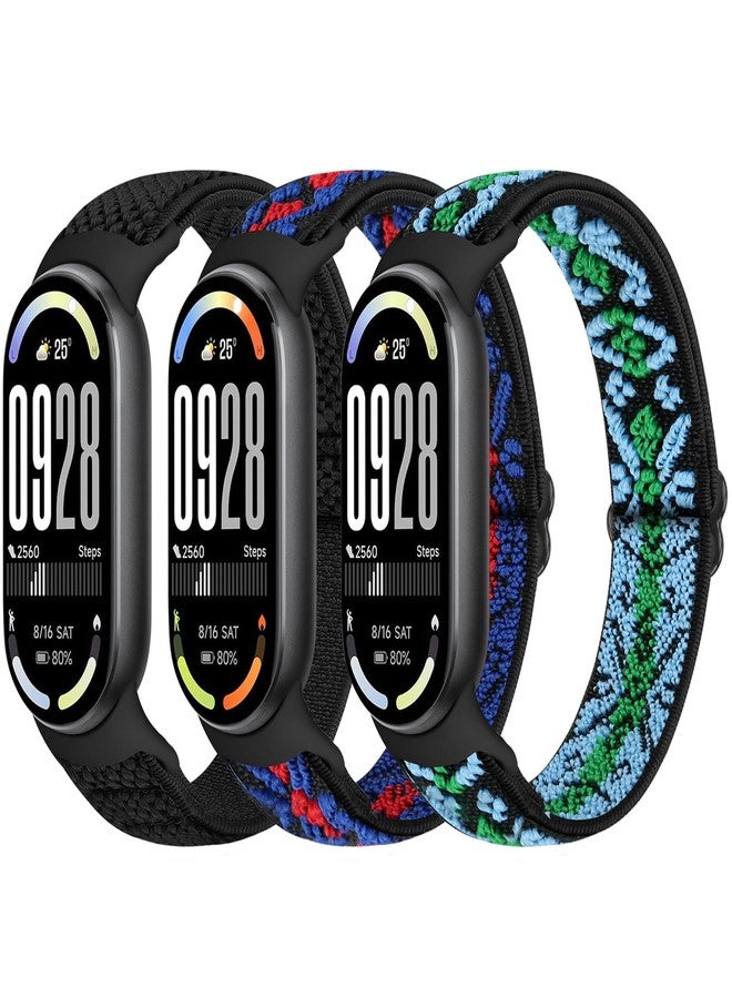 Bcuckood - Elastic Bands Compatible with Xiaomi Mi Band 8, Elastic Solo Loop Soft Nylon Elastic Strap Replacement Bracelet for Xiaomi Mi Band 8 Women Menï¼œ3 PCS - Image 1