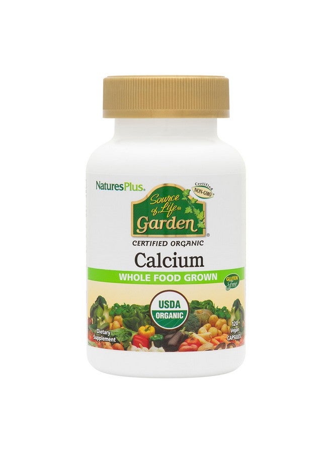 NaturesPlus Natures Plus Source of Life Garden Calcium - 120 Vegan Capsules, Pack of 2 - Vegetarian, Gluten Free, Certified Organic - 60 Total Servings - Image 1