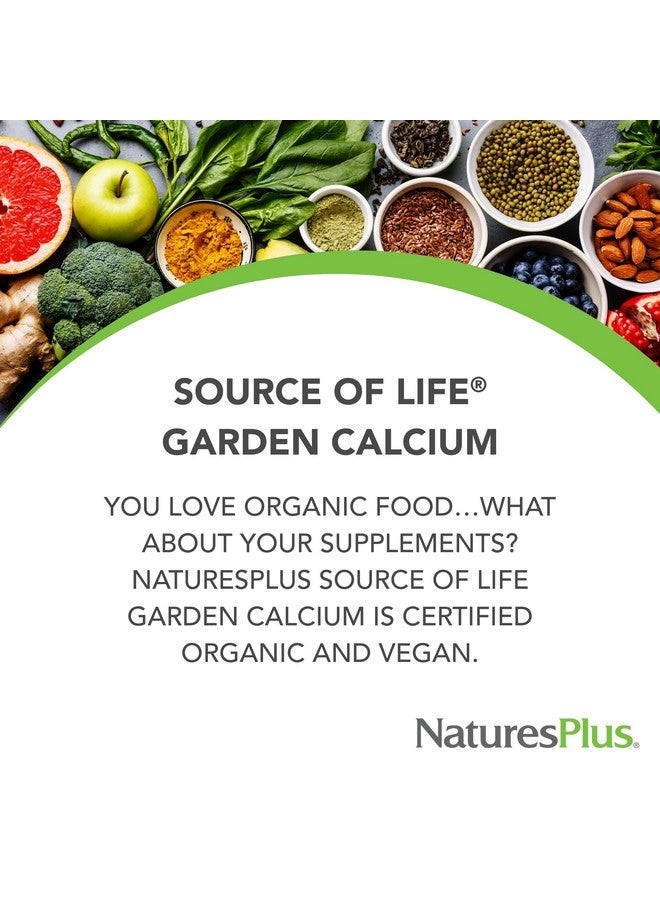 NaturesPlus Natures Plus Source of Life Garden Calcium - 120 Vegan Capsules, Pack of 2 - Vegetarian, Gluten Free, Certified Organic - 60 Total Servings - Image 2